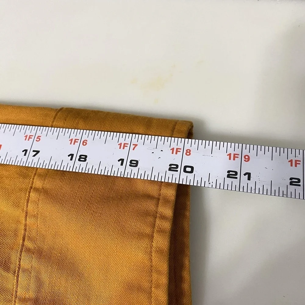 Uniqlo U Dress Womens Small Orange Denim Long Sleeve Drawstring Cotton Pockets